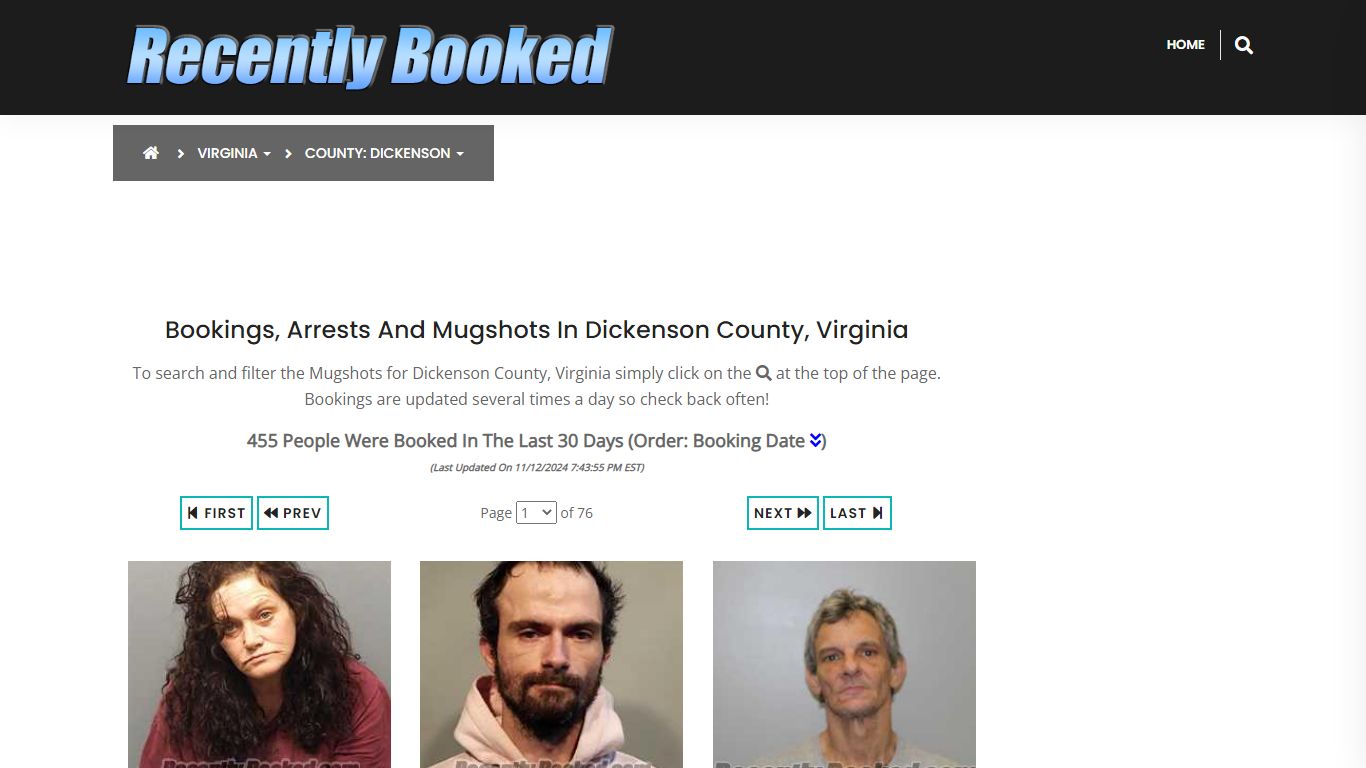 Bookings, Arrests and Mugshots in Dickenson County, Virginia