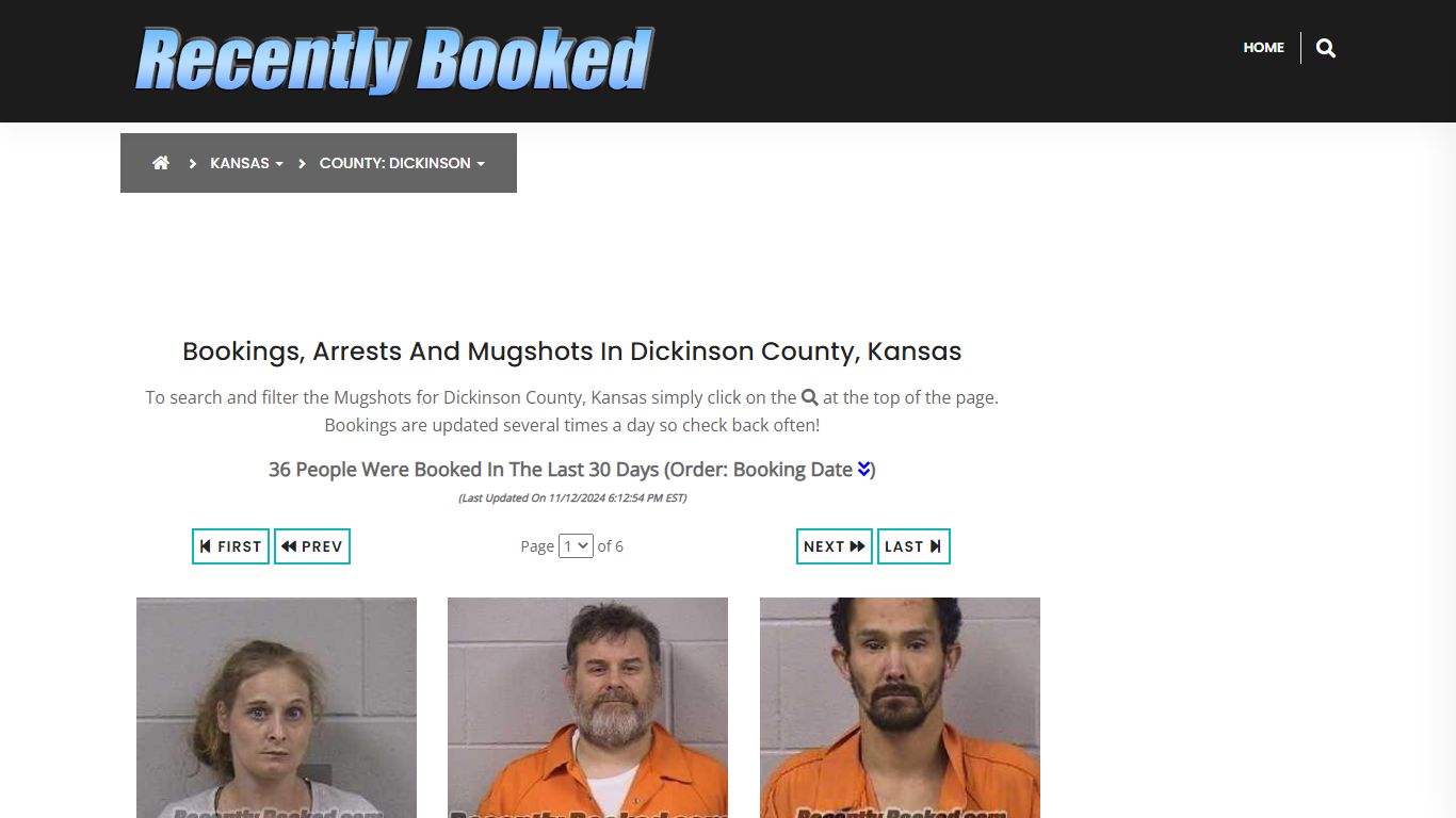 Bookings, Arrests and Mugshots in Dickinson County, Kansas